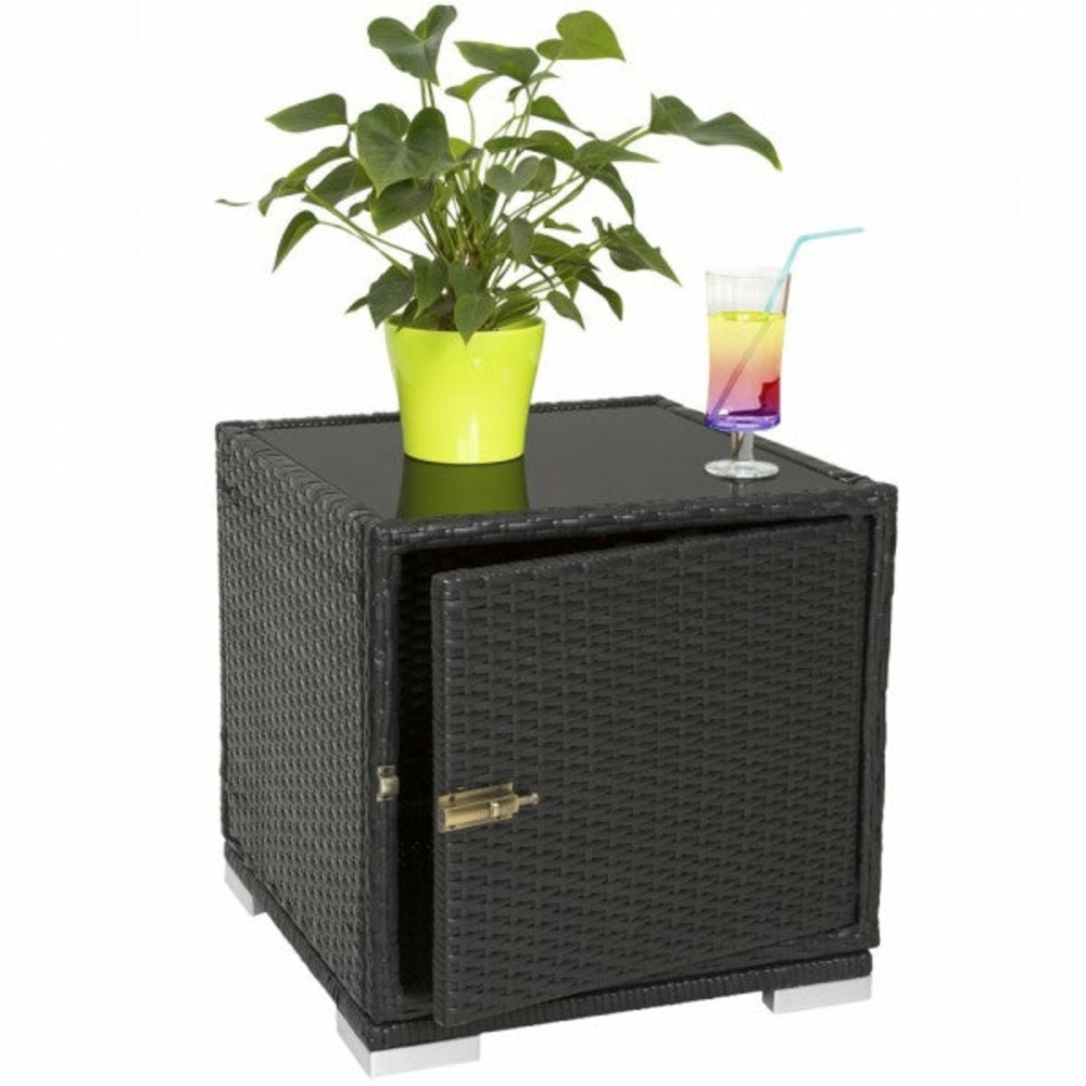 Lot de deux chaises longue bain de soleil en résine tressé poly rotin noir + table + deux set de housses + housse de protecti
