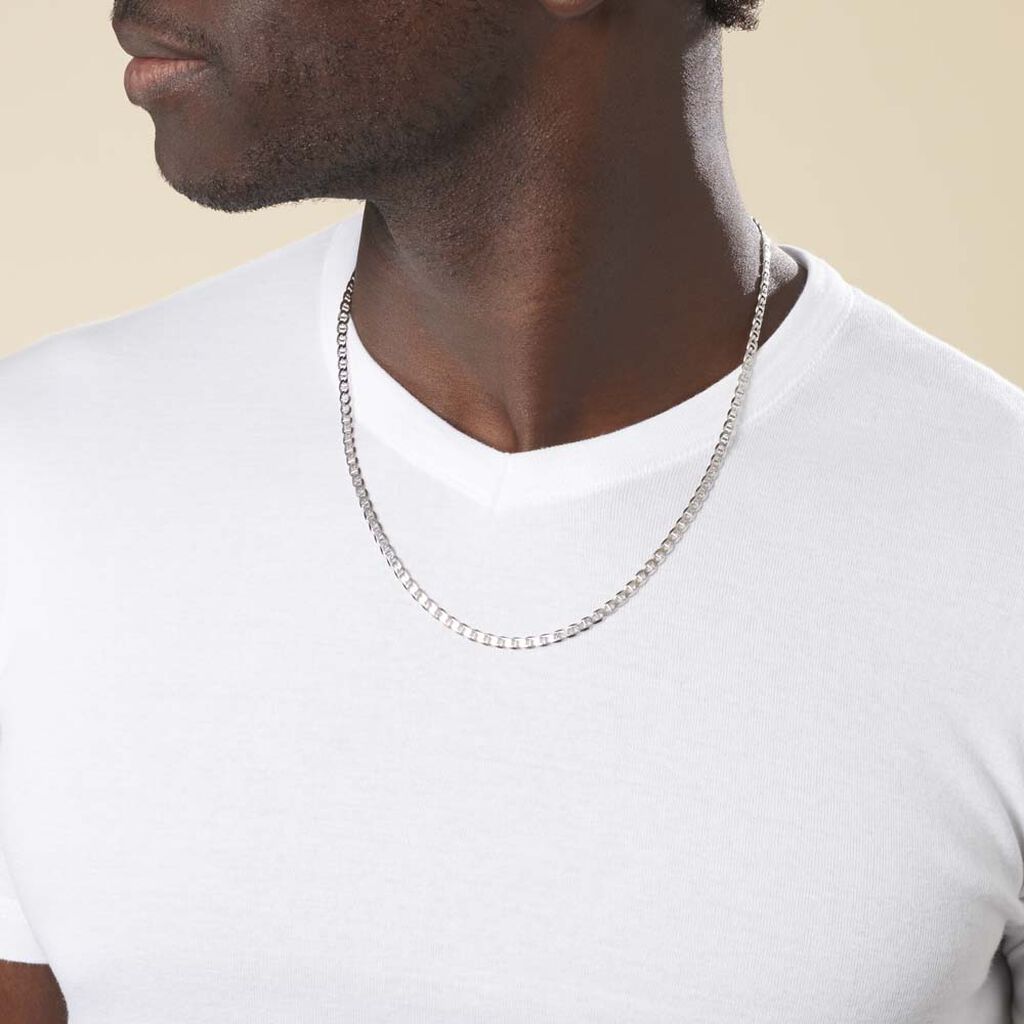 Chaîne Piato Marine Argent Blanc