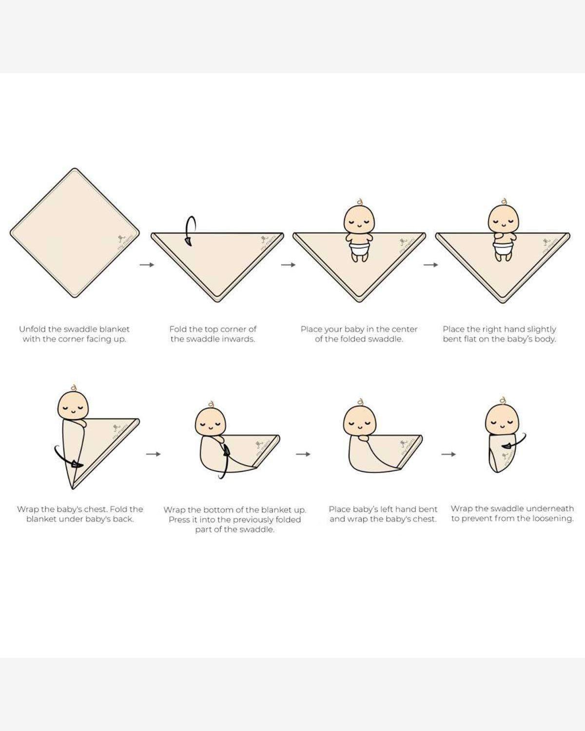 Swaddle / Svøpeteppe – 100% Bambus – 120x120cm