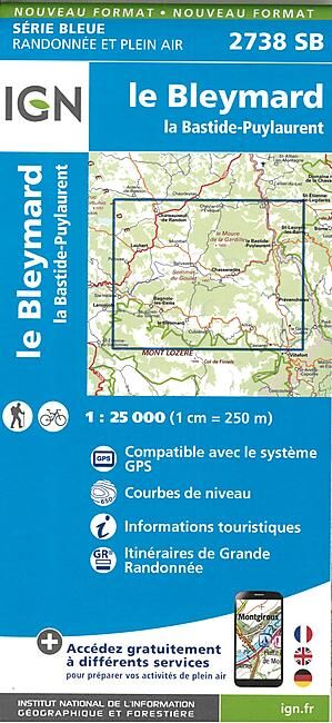 IGN - 2738 SB LE BLEYMARD 1 25 000