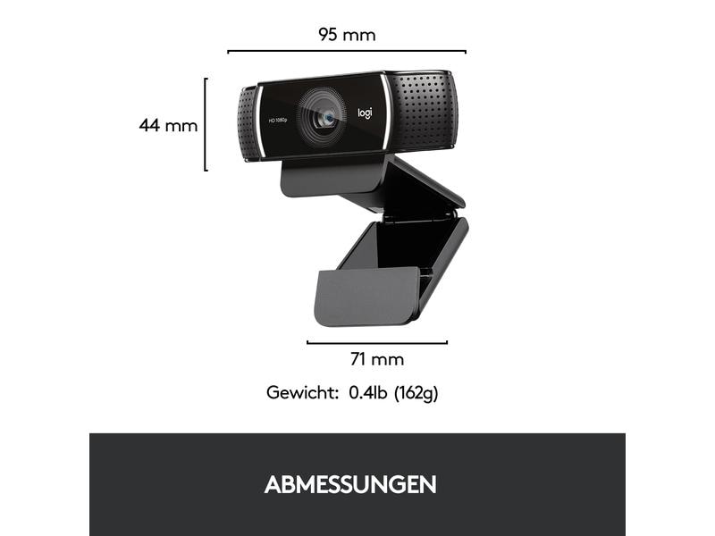 Logitech Webcam C922 Pro Stream , mit Stativ, Full-HD 1080p Webcam für Livestreaming und Aufzeichnung