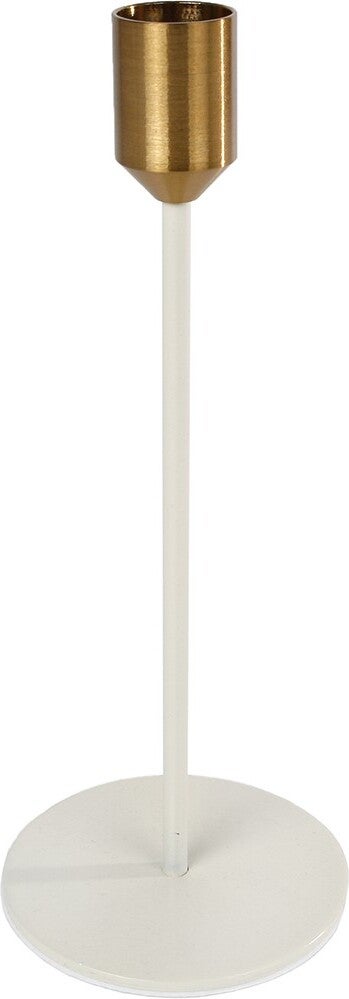 Kandelaar Maya crème / goud D 8 H 20 cm