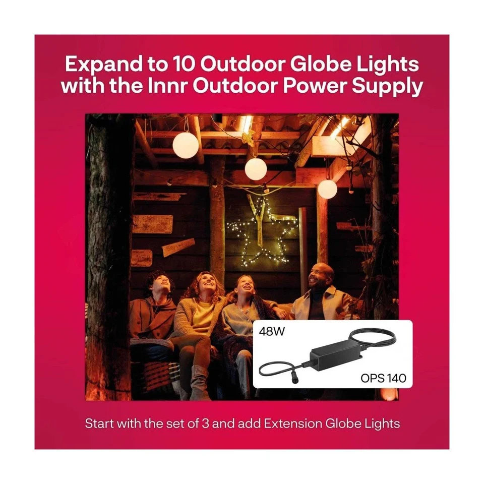 INNR - 2x Smart Outdoor Globe Light-bundtet - 3 globusser - Bundle