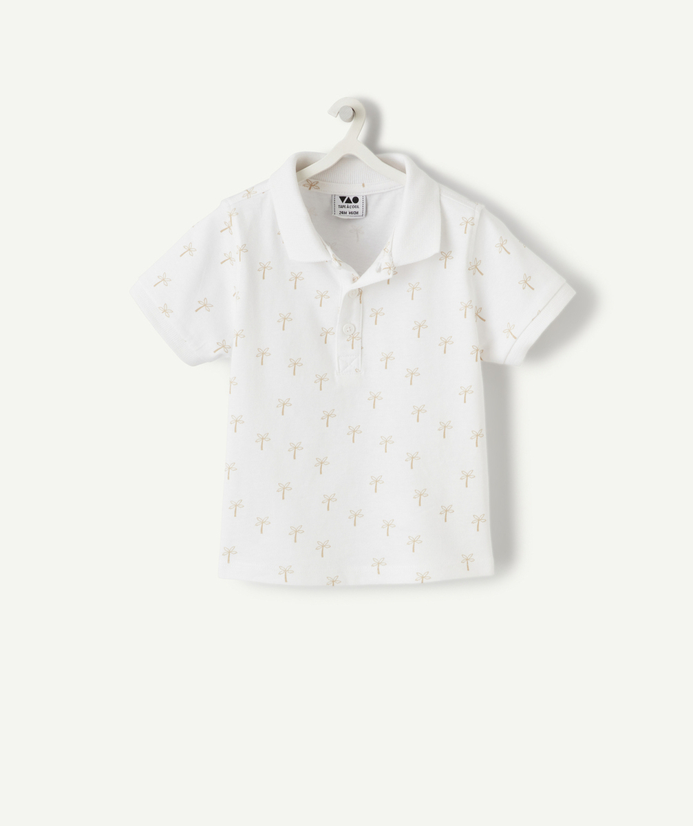 polo manches courtes bébé garçon en coton bio imprimé palmiers