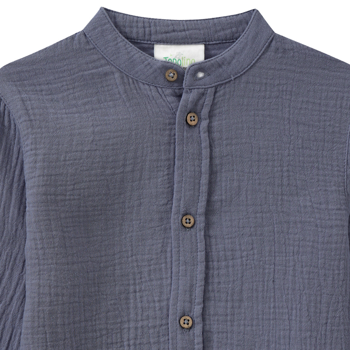 Topolino Pure Collection Jungen Musselin-Hemd mit Stehkragen dunkelblau