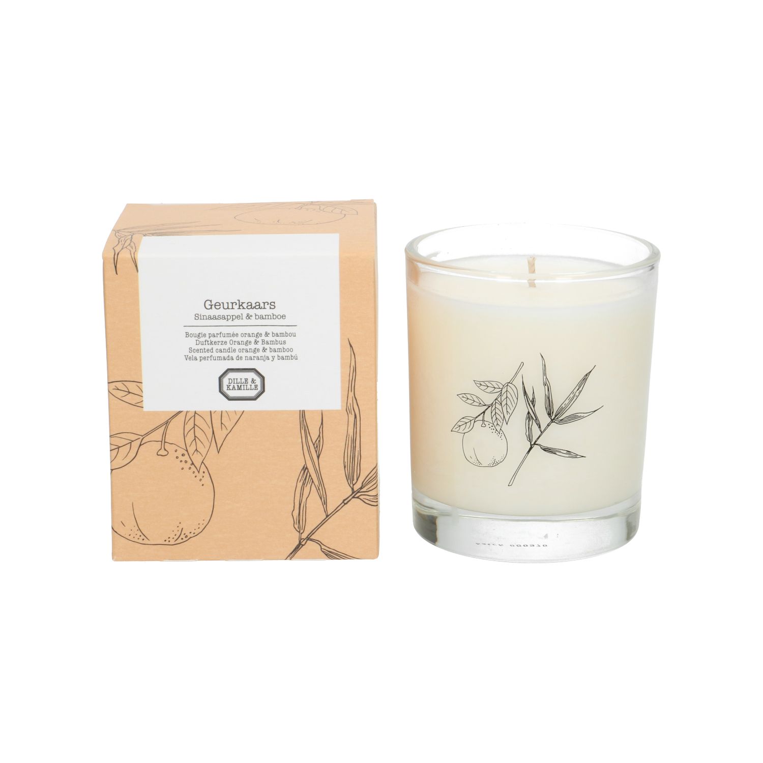 Geurkaars, sinaasappel en bamboe, 210 gram