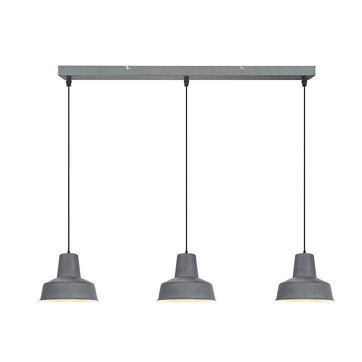 Suspension Orous 3 lumières E27 45W ⌀24,5xL.93,5xH.110cm gris foncé GoodHome