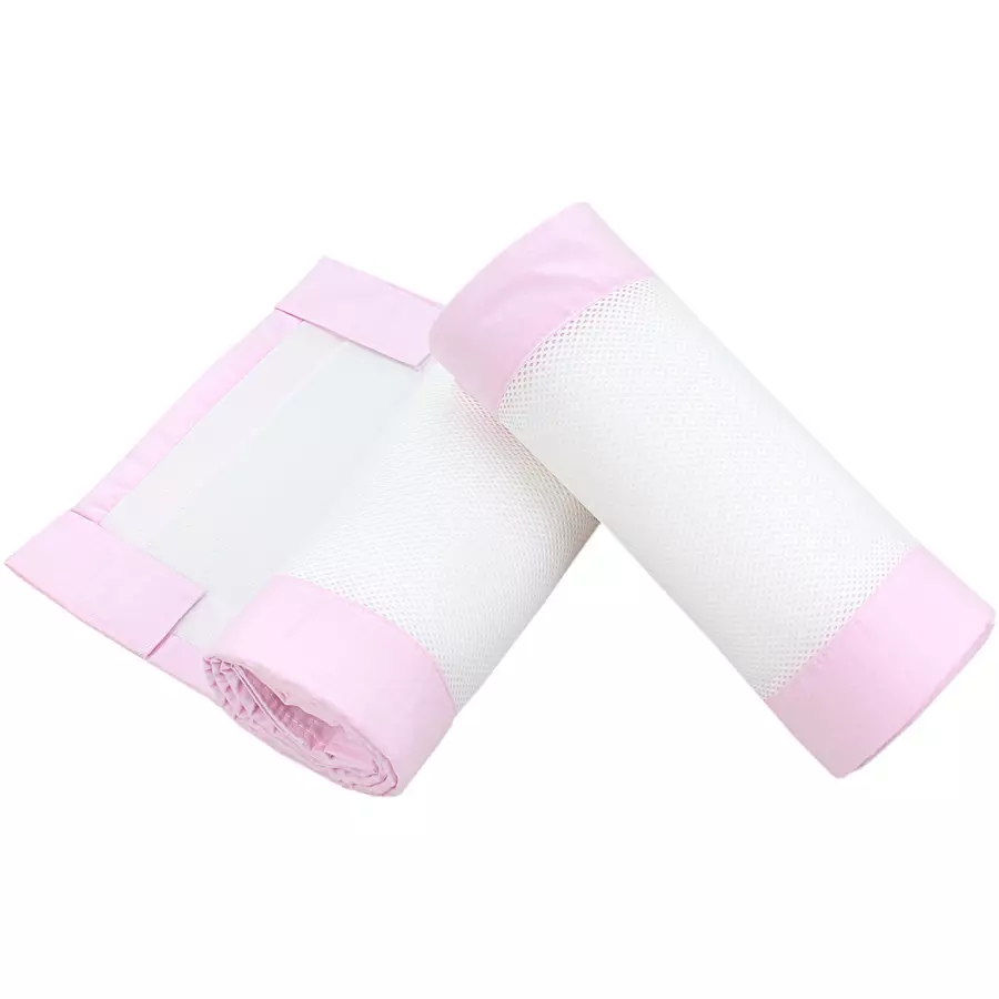 TupTam Nestchen für Babybett Gitterstäbe 3D Mesh 2er Pack rosa