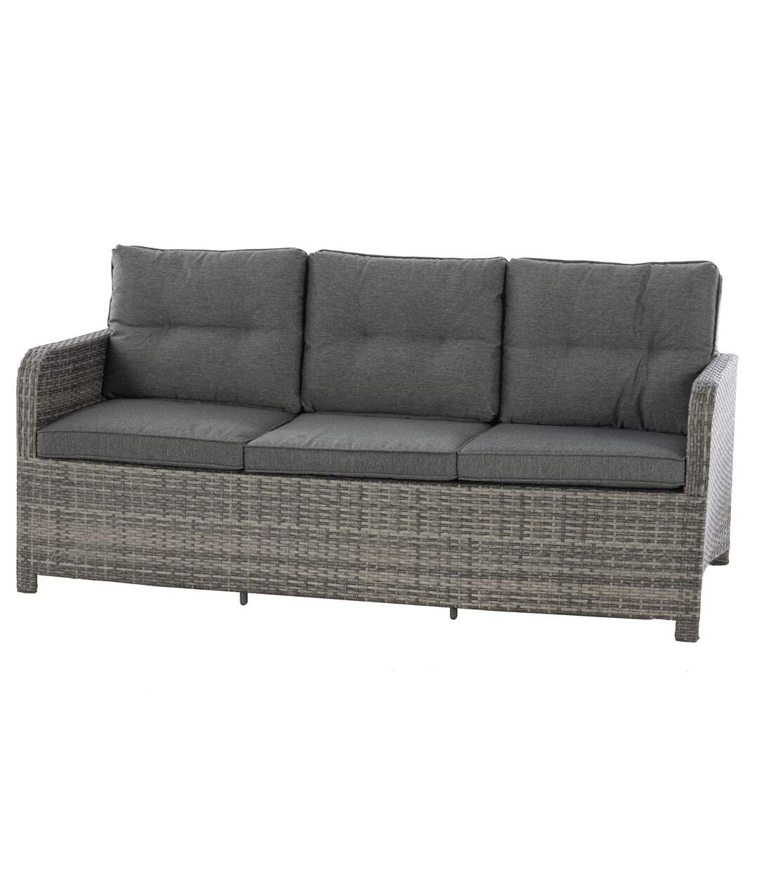 Salon repas de jardin en résine tressée Mayari - 7 Places - Gris ombre