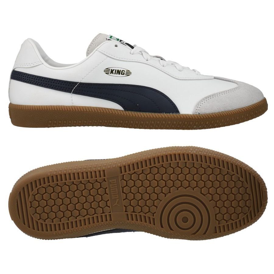 PUMA King 21 IT - Blanc/Bleu Marine/Argenté