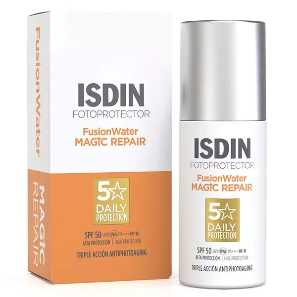 Protetor solar antienvelhecimento Isdin FotoUltra Fusion Water Magic Repair FPS 50 50ml