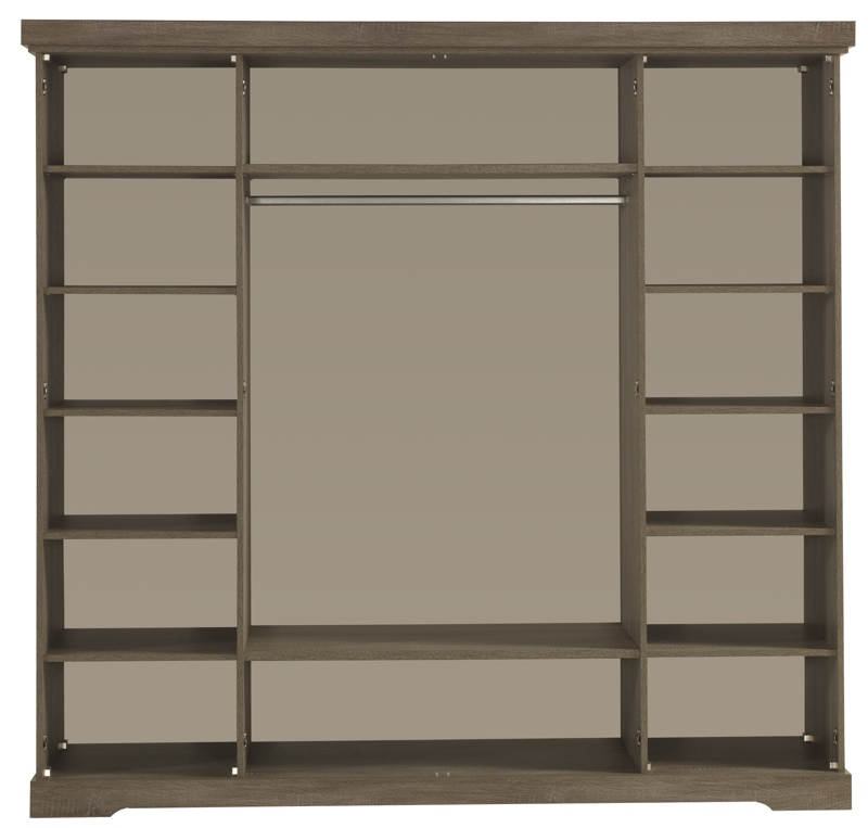 Spiegel kledingkast Latte 4 witte scharnierdeuren - 230 x 220 x 62 cm