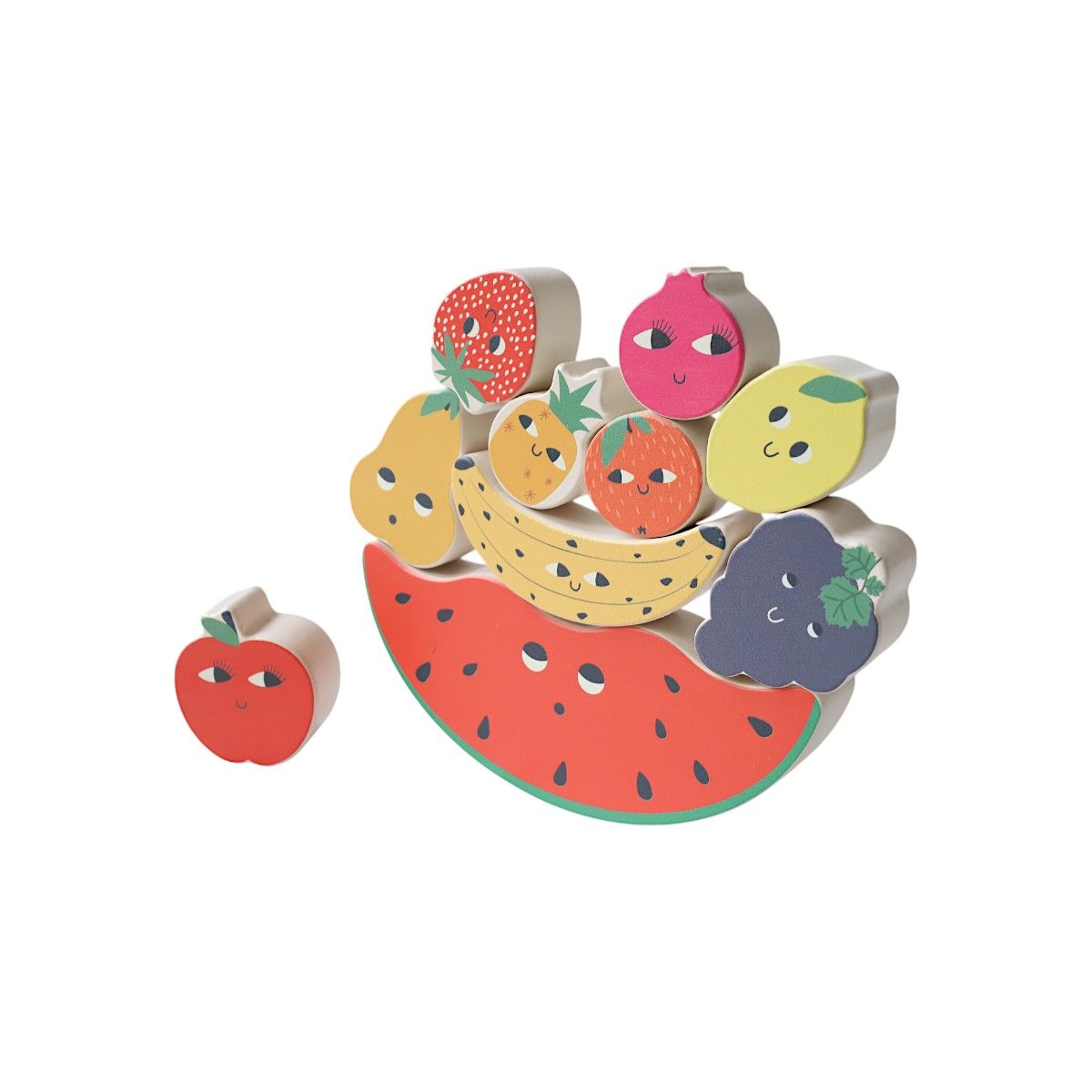 Jeu d'équilibre fruits en bois Mercredi et Patati