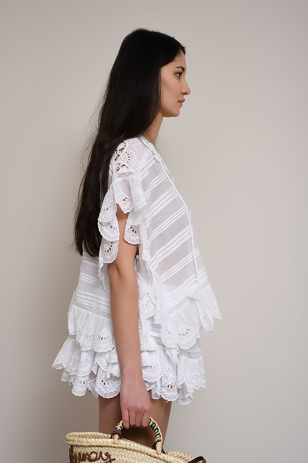 Payton floral lace cotton top