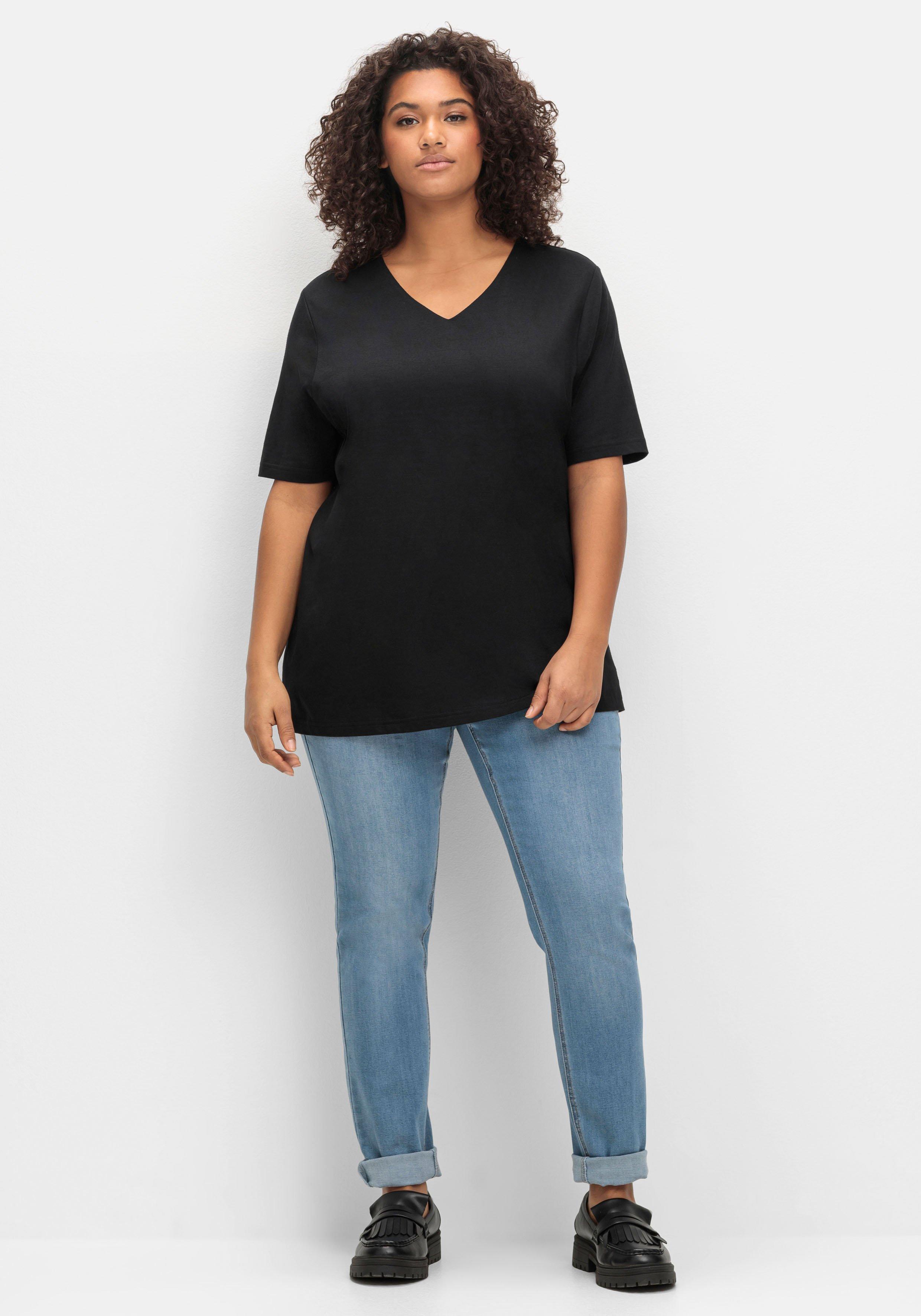T-Shirt mit doppellagigem Vorderteil