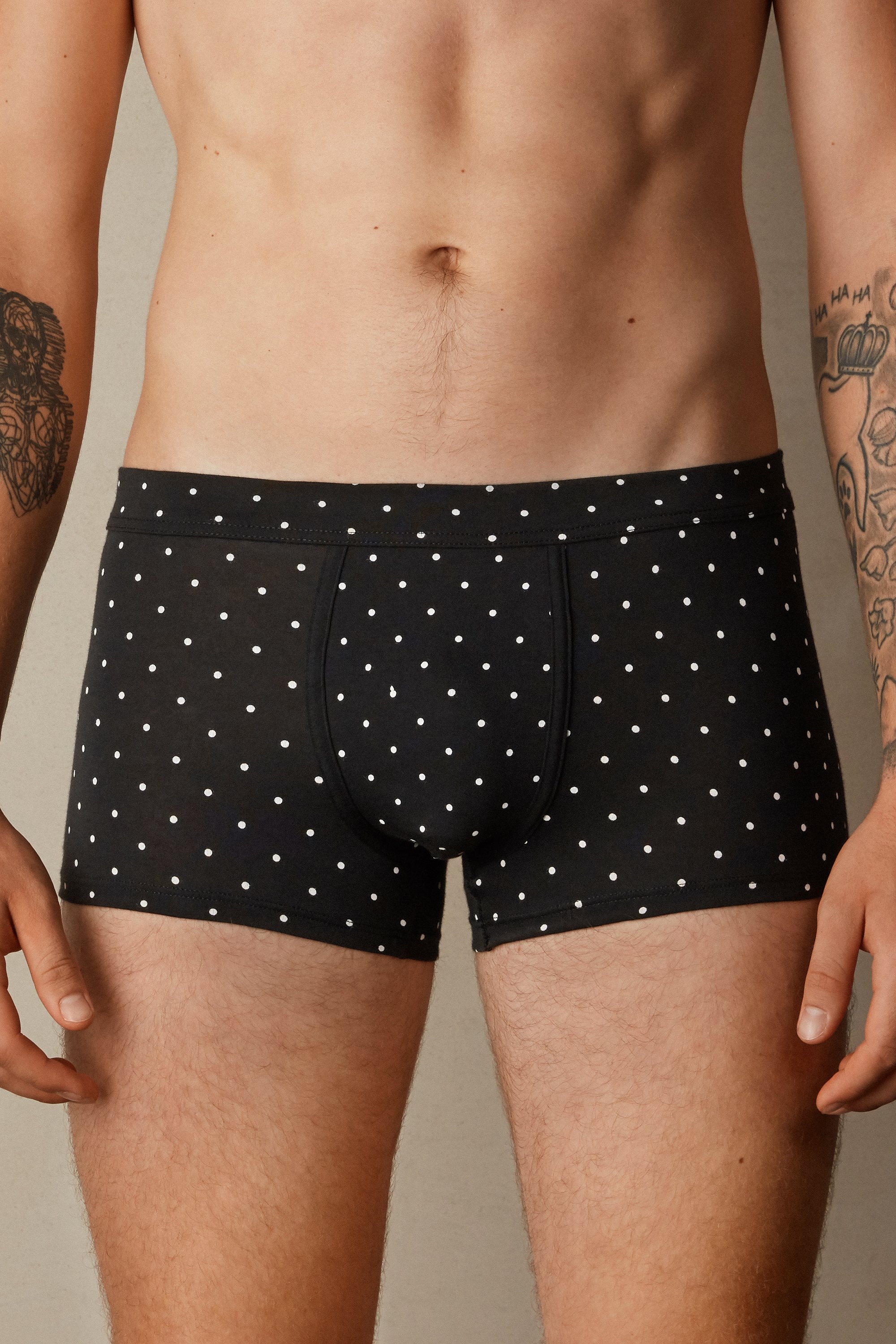 Cuecas Boxer de Algodão Elástico Supima® com Estampa de Bolinhas