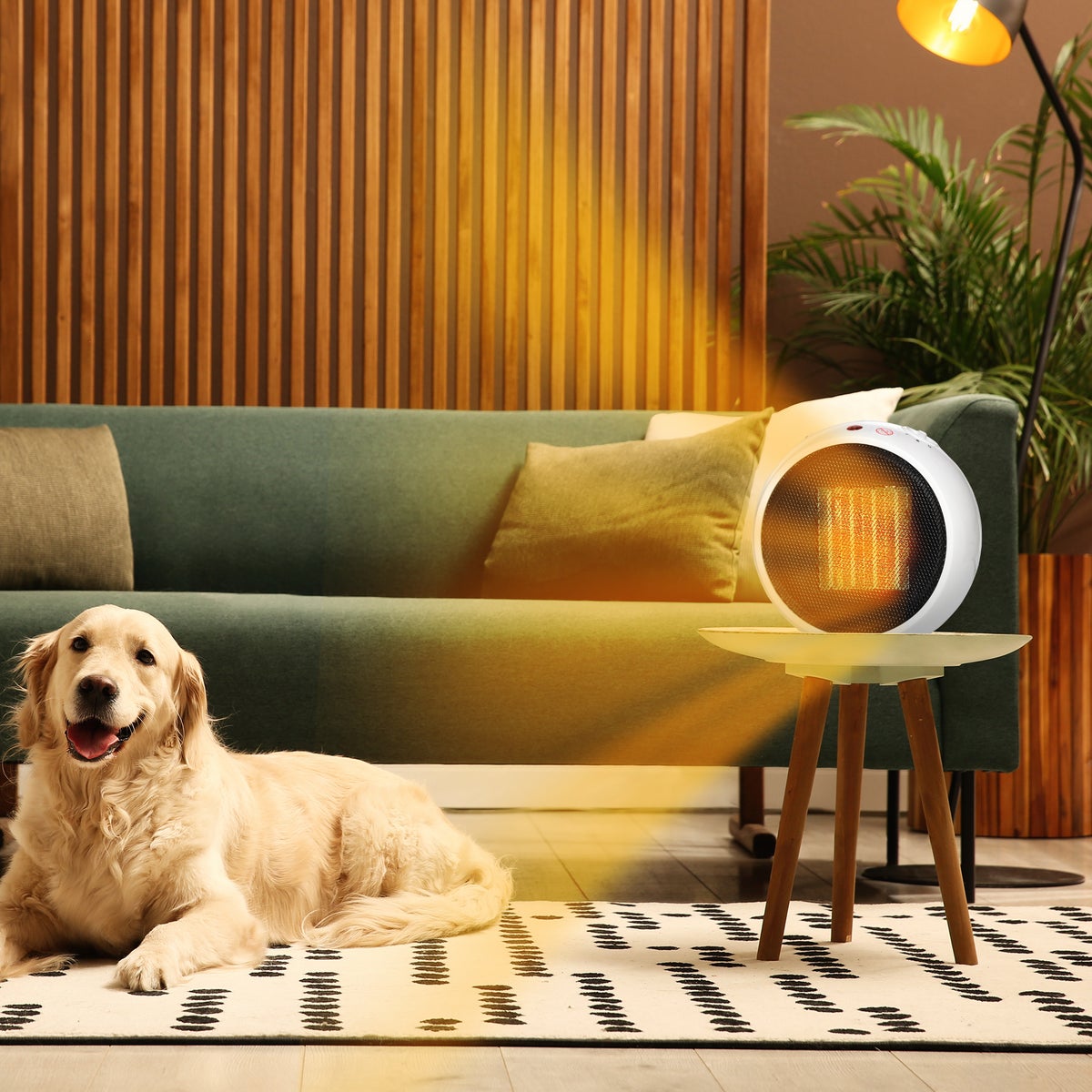 HOMCOM ventilatorkachel, 22 x 18,5 x 21 cm, PP-kunststof, wit, zwart