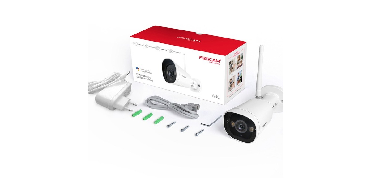 FoscamG4C, 2K Starlight WiFi buiten beveiligingscamera  (Wit)
