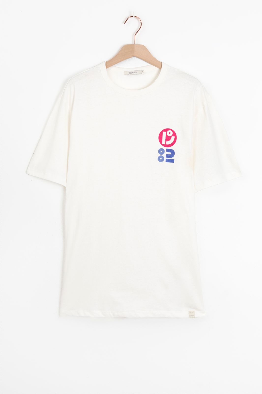 Wit katoenen T-shirt met artwork