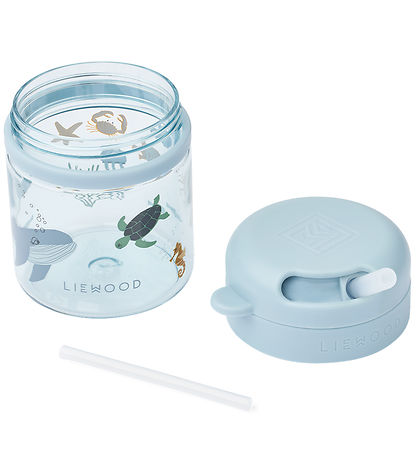 Liewood Becher m. Strohhalme - Pavia - 280ml - Sea Kreatur/Sandy