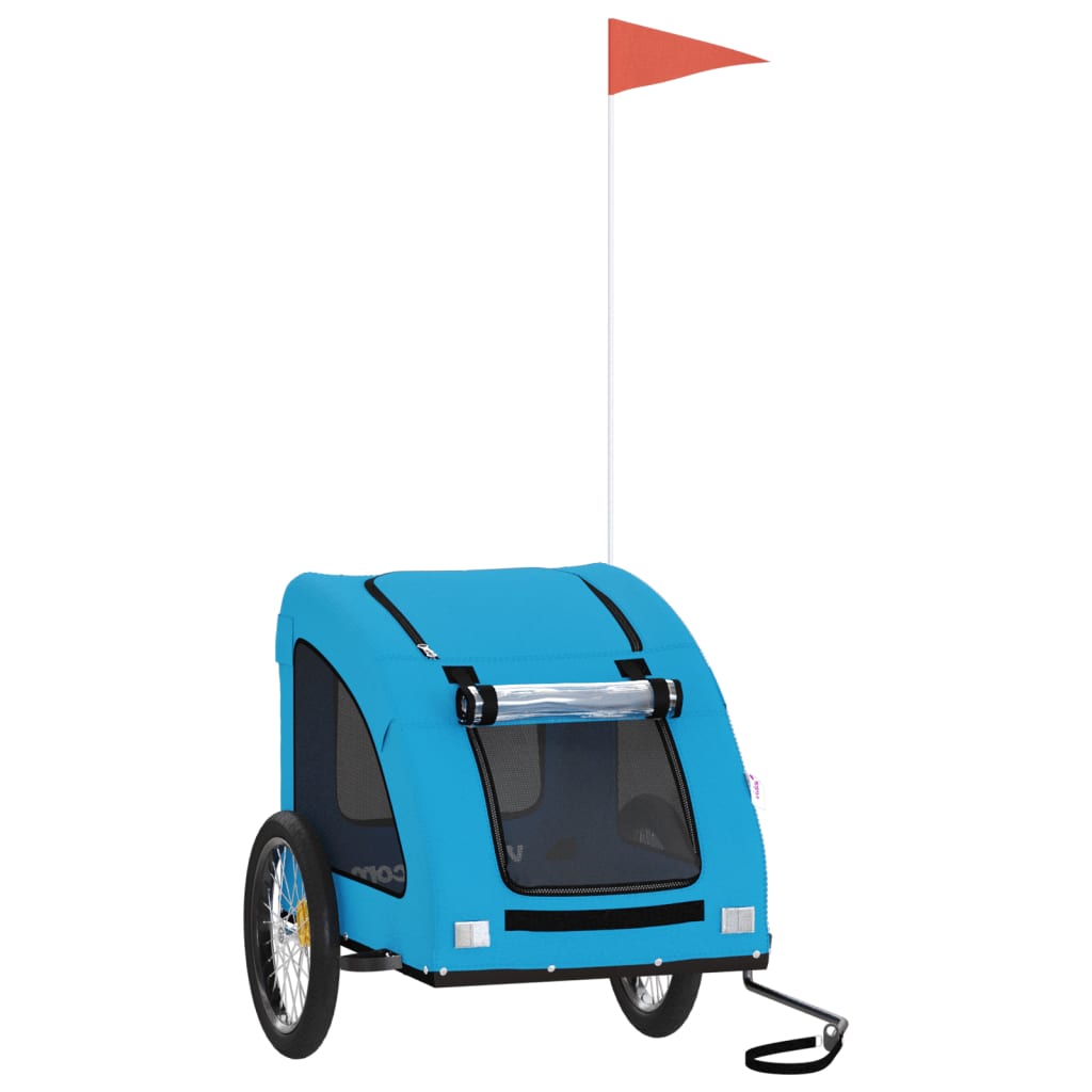 vidaXL Reboque para Bicicleta de Animais de Estimação em Tecido Oxford Azul