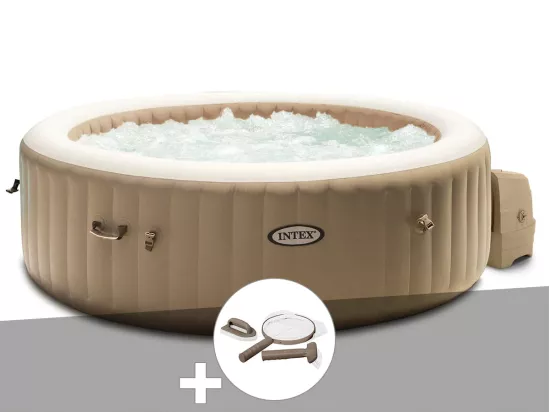 Kit spa gonflable Intex PureSpa Sahara rond Bulles 6 places + Kit d'entretien