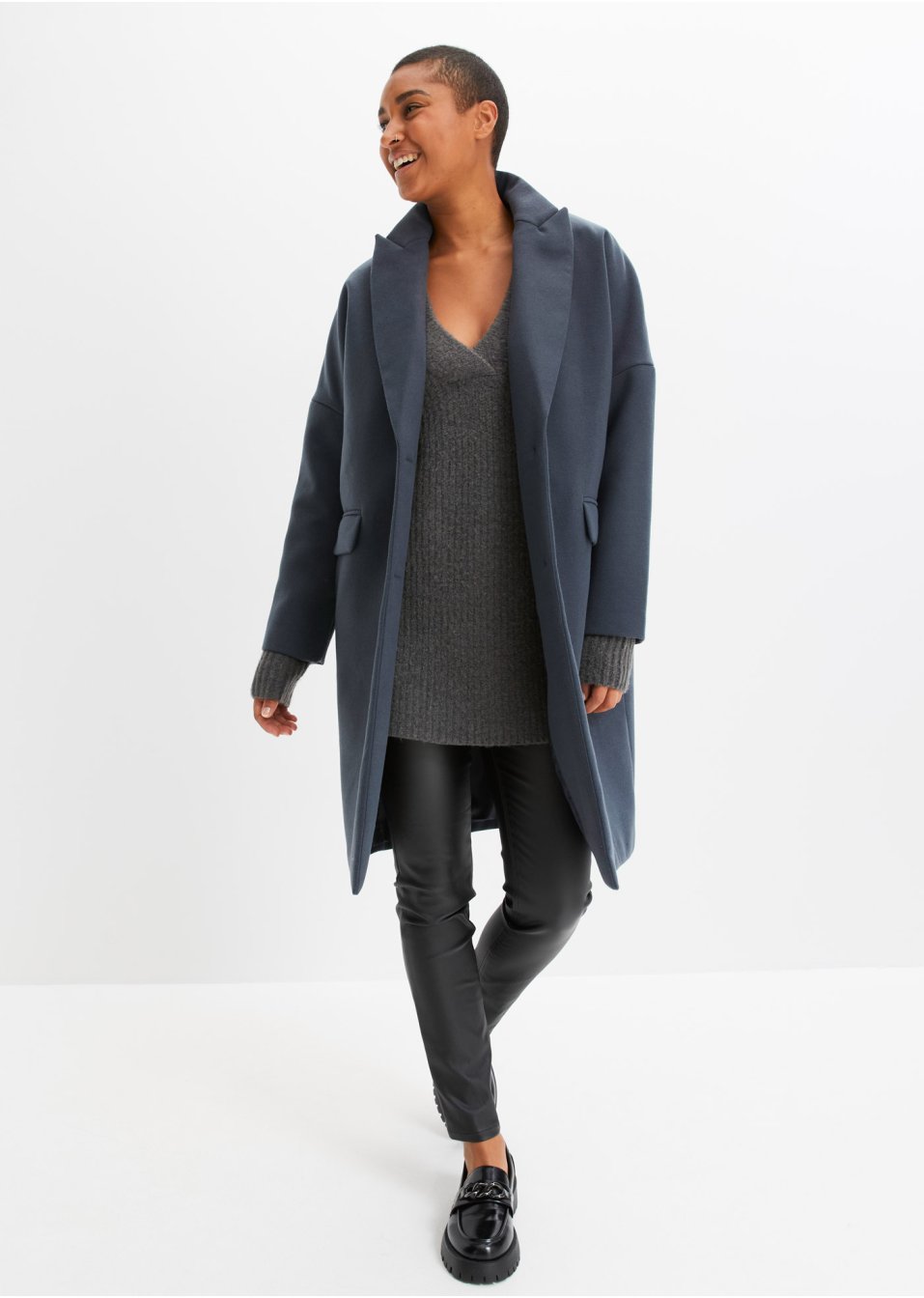 Pantalon push-up enduit au look métallique