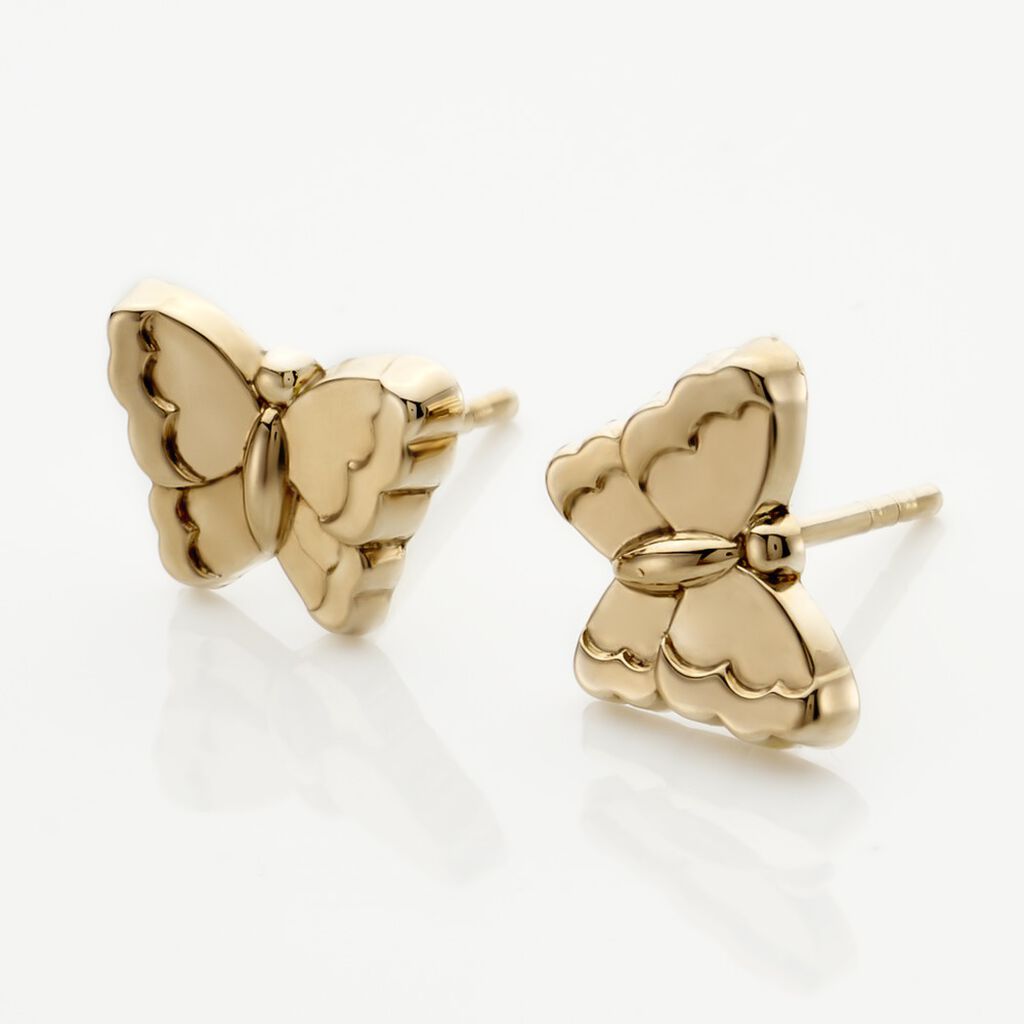 Boucles D'oreilles Puces Bartholomée Papillon Or Jaune