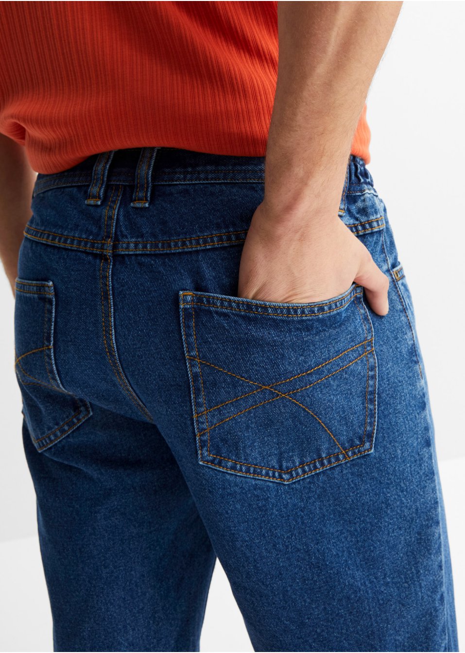 Bermuda en jean avec taille extensible sur les côtés, Classic Fit
