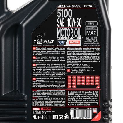 Huile moteur Motul 5100 10W50 4L Universel