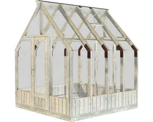 Kas Palmako Emilia, 5,4 m², 4 mm veiligheidsglas, inclusief automatische raamopener, 240 x 244 cm, hout