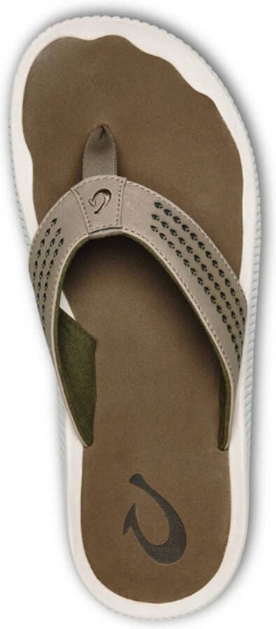 Olukai Ulele Slipper Heren leren slippers Clay Mustang