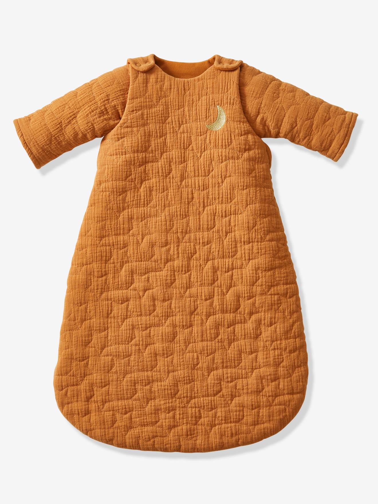 Saco de dormir com efeito edredom e mangas removíveis, feito de algodão orgânico cru* para dormir.