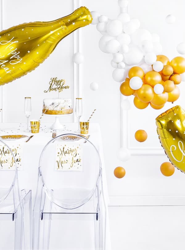 6 Happy New Year New Year's Eve gylden glass - Jolly New Year