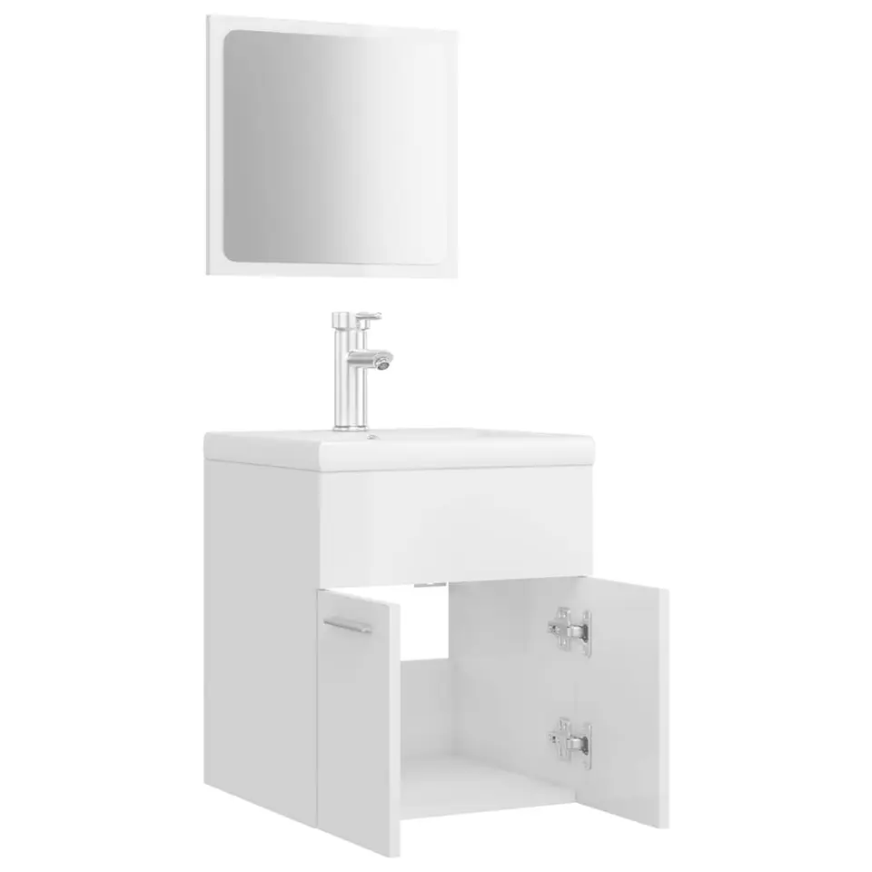 vidaXL - Badkamermeubelset - Wit - Bewerkt hout - 41 x 38.5 x 46 cm