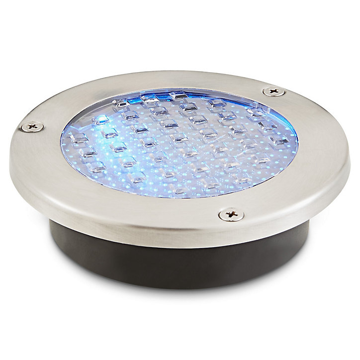 2 spots solaires à encastrer LED Blooma Glend IP65 chrome lumière bleue