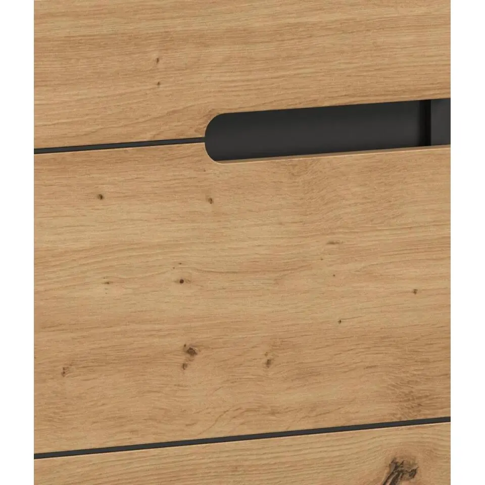 Hioshop Canu kolomkast 2 deuren- 1 plank eiken decor- grijs
