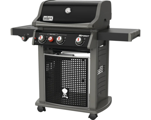 Weber Spirit E-330 Classic GBS gasbarbecue, grijs/zwart, 3 hoofdbranders van roestvrij staal (9,38 kW) + zijbrander, grilloppervlak van 60 x 45 cm, compatibel, inclusief gietijzeren GBS-grillrooster met sear-grill-inzetstuk en flavorizer bars.