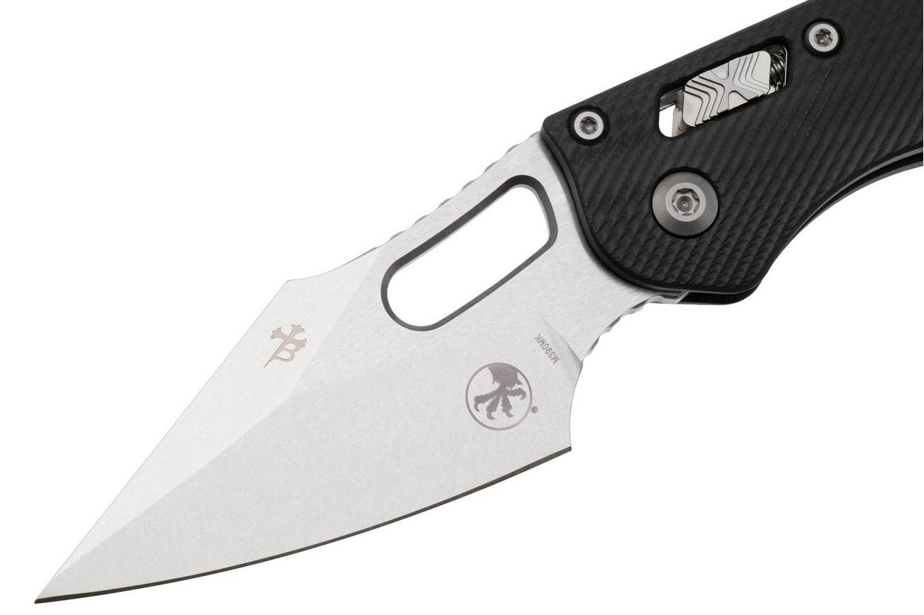 Microtech Stitch 169RL-10FLGTBK, Stonewashed M390MK, Fluted Black G10 zakmes, Borka Blades design