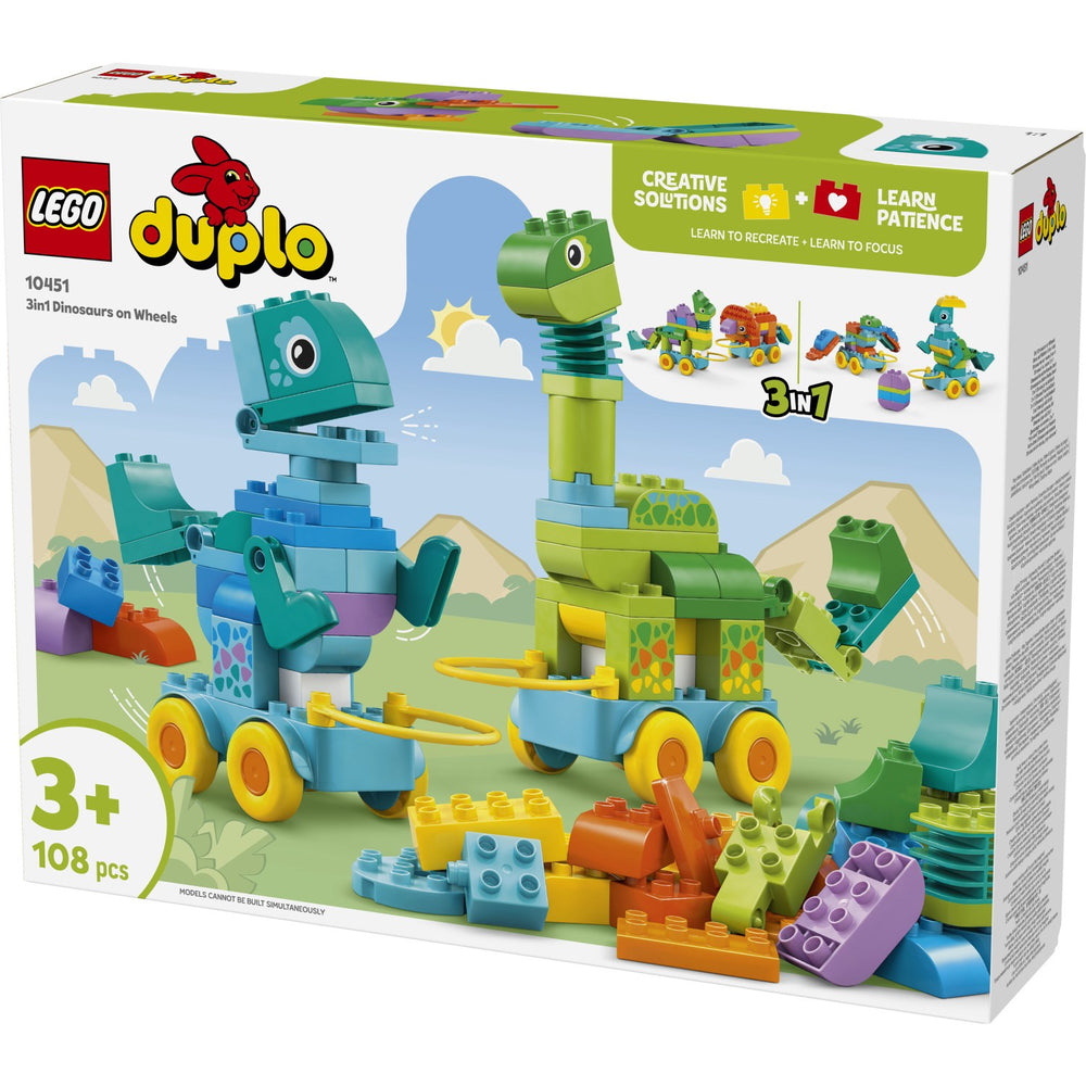 Køb LEGO® DUPLO Town - 3-i-1-dinosaurer På Hjul 10451