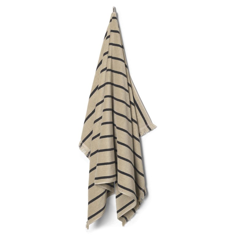 Ferm Living Alee badlaken 100x150 sand/black