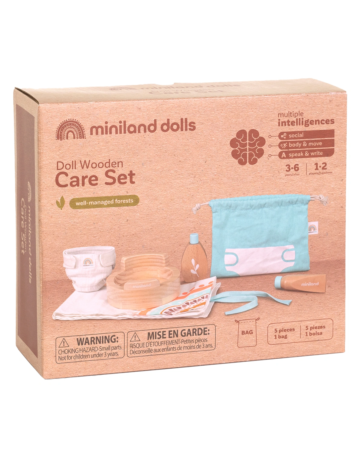 Puppenzubehör-Set HYGIENE aus Holz 6-teilig