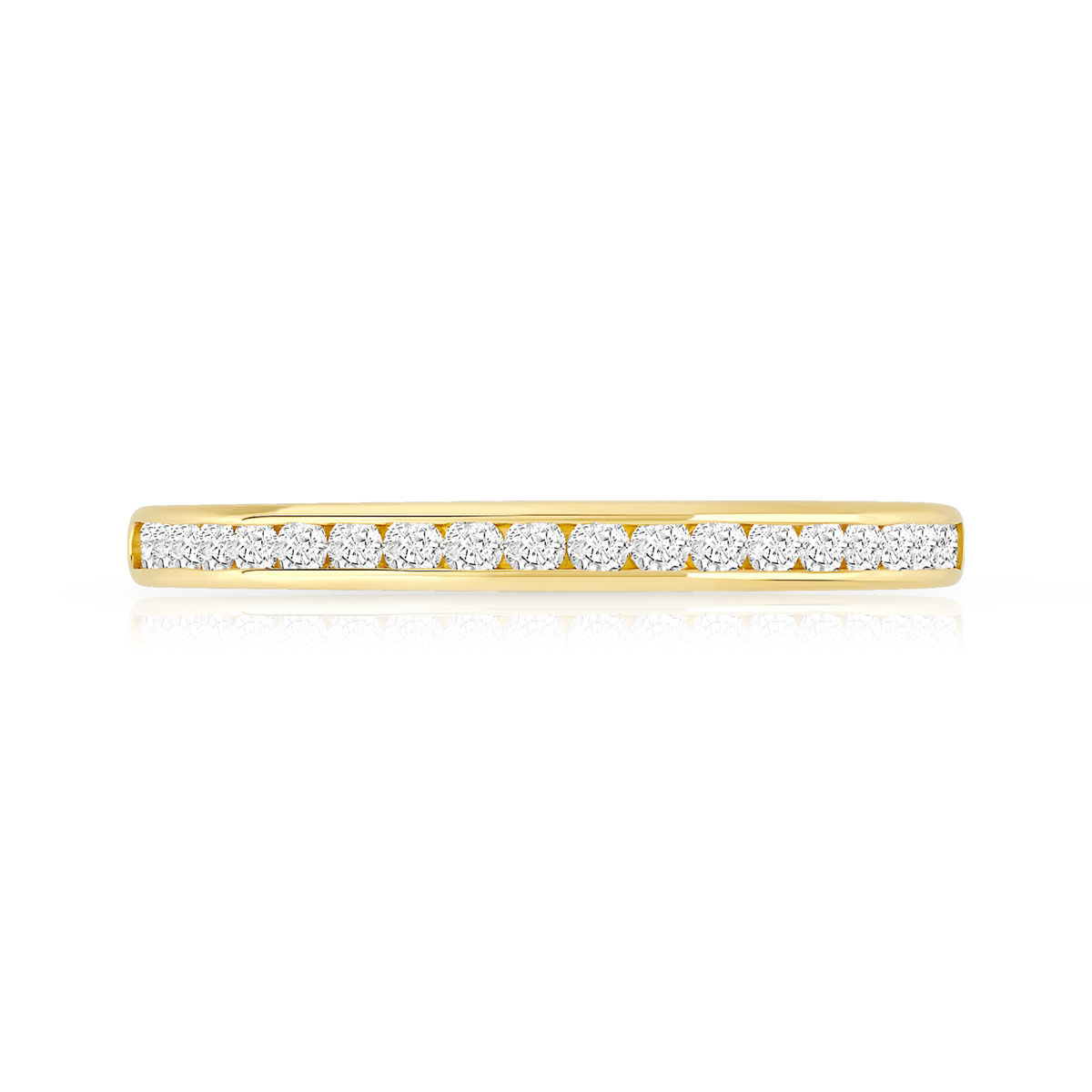 Alliance demi-T or 750 jaune diamants synthétiques 0.25 carat