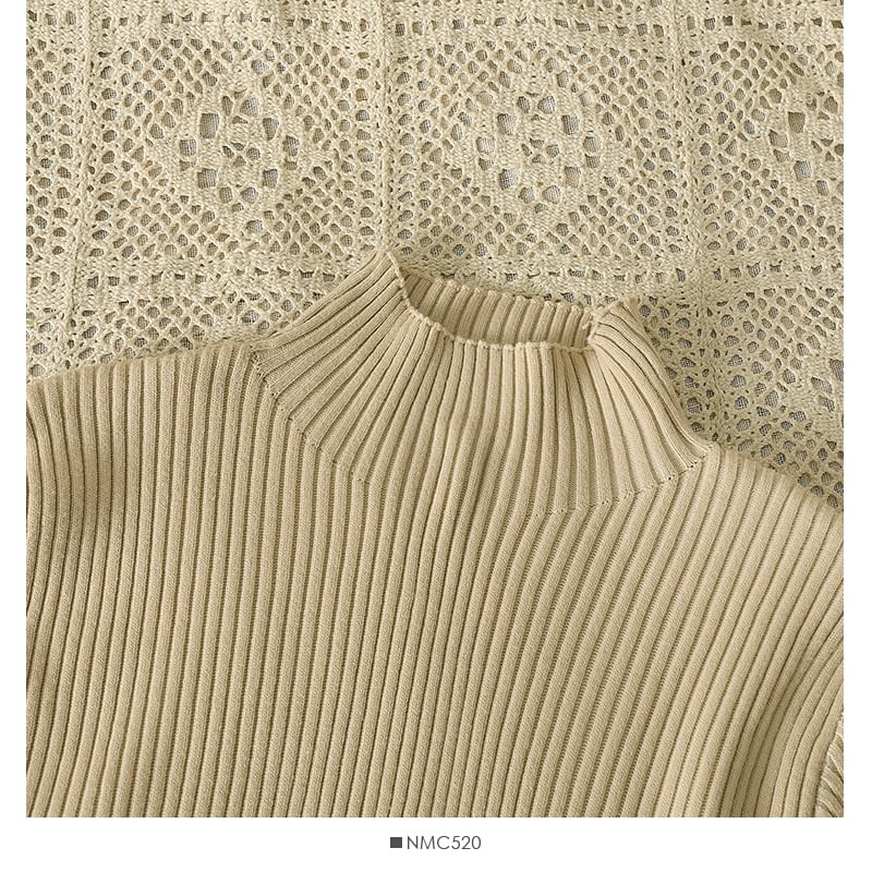Lemongrass - Asymmetrische gebreide top met hoge hals