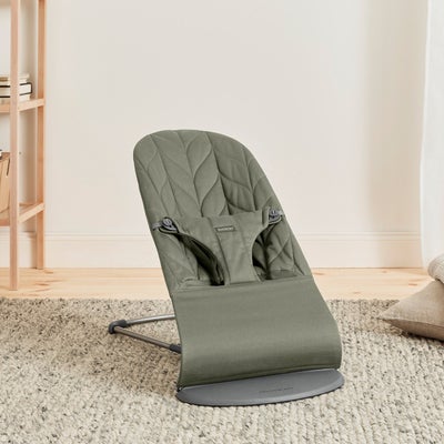BabyBjörn Bliss Vippestol Vevet Bladmønstret Quilt, Mørkegrønn