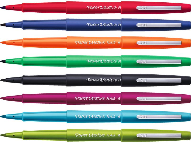 Paper Mate Fineliner Flair Medium Retro 0.7 mm, 12 Stück Praktisches Feinschreiber Set