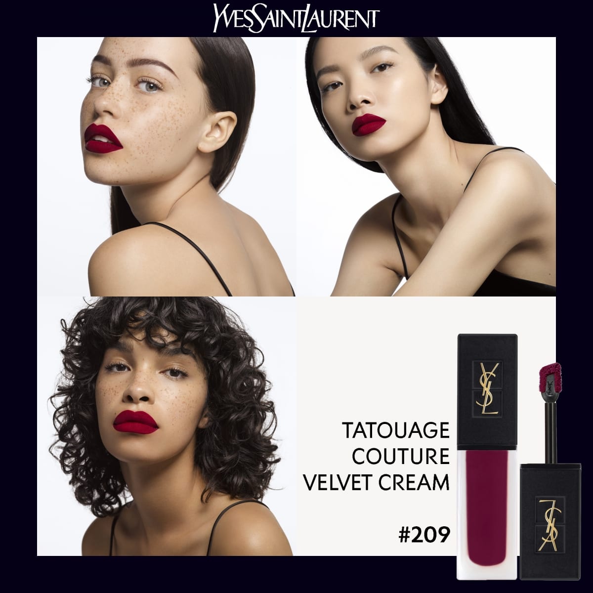 YVES SAINT LAURENT Tatouage Couture Velvet Cream Rouge à Lèvres Mat Effet Velours Longue Tenue