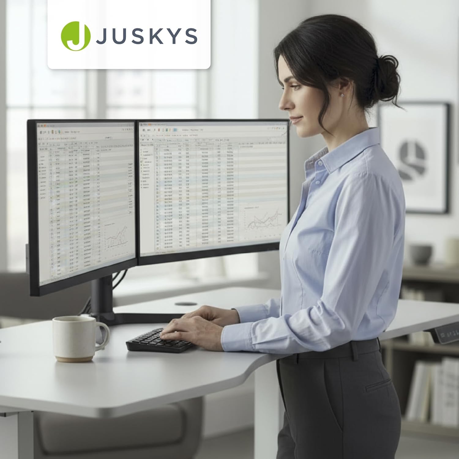 Juskys Höhenverstellbarer Schreibtisch 160x75cm - Elektrisch stufenlos verstellbar Bürotisch Sitz- & Stehtisch Speicherplatz Memory-Funktion - Weiß