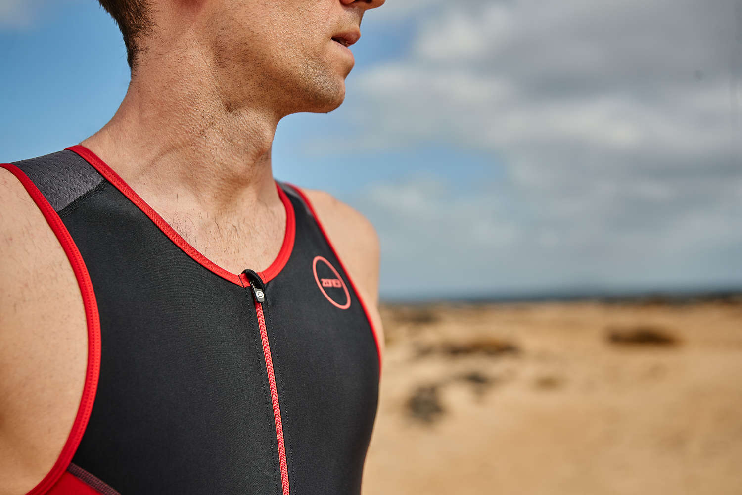 Zone3 Aquaflo Plus Trisuit Korte Mouwen Rood/Zwart Heren