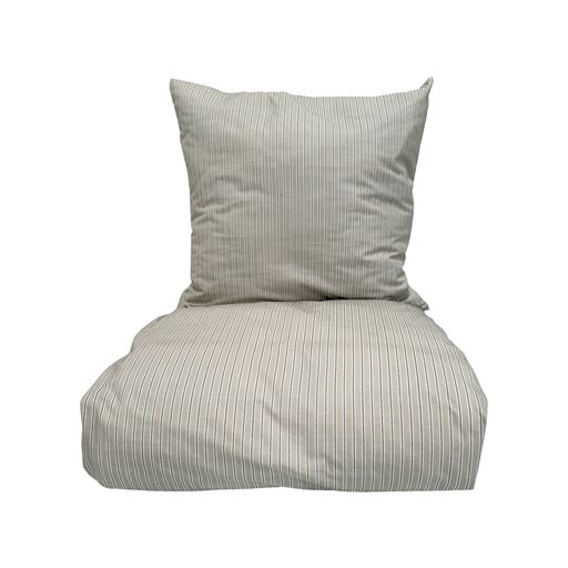 OMHU Multi Stripe Sengelinned, Mud, 140x220 cm